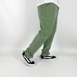 Pantalón de jogging verde oliva de algodón con corte recto y logo bordado en la pierna.