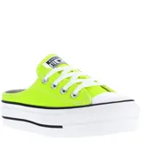 Championes tipo zueco Converse Mule Lift, color amarillo neón, con plataforma blanca y cordones blancos.