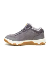 Championes Caterpillar Theorem Shootie para hombre, de color gris, con diseño urbano inspirado en los años 90. Confeccionados con ante y detalles revestidos, cuentan con una entresuela de EVA acolchada y suela de goma con tracción.