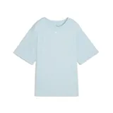 Remera deportiva Puma de corte relajado, color verde agua, con cuello redondo y logo de la marca bordado en el centro del pecho.