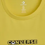 Remera Converse de ajuste estándar color amarillo, de manga corta y cuello redondo, con el logo de la marca estampado en el centro del pecho.
