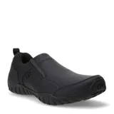 Zapatos tipo slip-on Caterpillar modelo Opine, color negro, confeccionados en nobuk con suela de goma resistente y logo de la marca grabado en el lateral.
