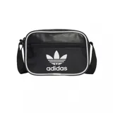 Bolso bandolera Adidas Airliner Adicolor Classic Mini de color negro con detalles en blanco, correa ajustable y el logotipo del trifolio impreso en la parte frontal.
