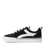 Championes urbanos de estilo skate, color negro, con cordones al tono y suela de goma texturizada.