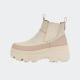 Botas Chelsea negras de cuero impermeable con plataforma de 4.4 cm y tacón de 6.35 cm.
