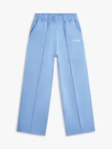 Pantalón de chándal Tommy Hilfiger de felpa de algodón regenerativo color celeste, con cintura elástica, corte regular y costuras frontales en las piernas.