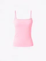 Musculosa de breteles finos con escote recto, confeccionada en tejido suave y elástico.