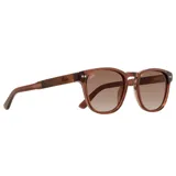 Lentes de sol Indie modelo Palm, con montura cuadrada color marrón y lentes marrones degradé.