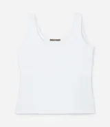 Top de breteles anchos, color marrón oscuro, corte ajustado y escote en U.