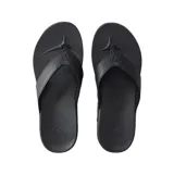 Ojotas negras de goma con tira de dedo con perforaciones.