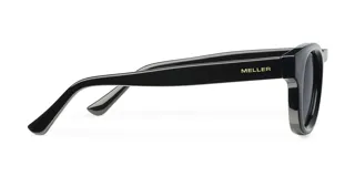 Lentes de sol negros con montura redonda de bio-based G850 y patillas de propionato de celulosa. Lentes polarizadas alemanas con protección UV400, recubrimiento antiscratch y superhydrophobic.