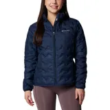 Campera puffer Columbia modelo Delta Ridge II Jkt, color azul marino, con cuello alto, cierre frontal completo y bolsillos laterales con cierre. Cuenta con tecnología Omni-Heat y construcción térmica sin costuras.