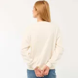 Buzo de cuello redondo confeccionado en felpa francesa, con diseño liso, mangas largas y puños acanalados.