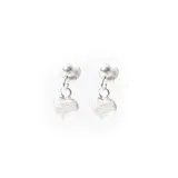 Par de caravanas de plata 925 con colgante en forma de corazón.