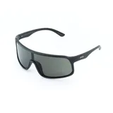 Lentes de sol MDQ modelo Byron, con armazón negro mate y lentes grises espejadas.