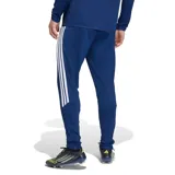Pantalon deportivo Adidas modelo Tiro 24, color azul marino, con las tres tiras características en blanco a los costados y logo de la marca bordado en el frente.