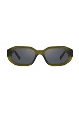 Lentes de sol Eco Shades modelo Moretti, con marco octogonal color verde oliva y lentes grises.