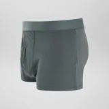 Pack de tres boxers de algodón en tonos gris, verde y verde oscuro, con cintura elástica.