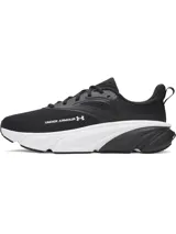 Championes de running Under Armour Rogue 6, color negro con suela blanca y negra. Confeccionados con malla ligera y transpirable, superposiciones de TPU en el mediopié y amortiguación Charged+ en la mediasuela.