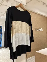 Remerón manga larga combinado, confeccionado en morley viscosa, tela cómoda, elastizada y con caída.