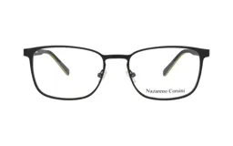 Lentes Nazareno Corsini modelo 0146/56, con armazón de metal color negro y diseño rectangular clásico.