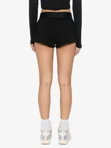 Shorts deportivos Diesel Arianna-Pop negros con cintura elástica ancha con logo Diesel en blanco.