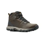 Botas de trekking Columbia modelo Newton Ridge Plus II, color marrón con detalles en negro y gris. Diseño impermeable con cordones, suela de goma con relieve para mayor tracción y refuerzos en el talón.