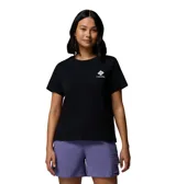 Remera de manga corta Columbia color negro, con cuello redondo y el logo de la marca estampado en blanco en el lado izquierdo del pecho.