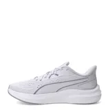 Championes de running Puma modelo Skyrocket Lite 2, color lila con detalles en blanco y amarillo. Presentan una capellada de malla transpirable, cierre de cordones y suela de goma con amortiguación.
