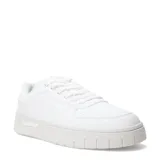 Championes urbanos Umbro modelo Milo, de color blanco total, con diseño de plataforma y logo de la marca grabado en el lateral y en la suela.