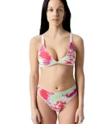 Pantie de algodón color negro con borde de puntilla blanca.