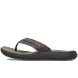 Ojotas Crocs Yukon Vista II Lr Flip para hombre, con parte superior de piel sintética marrón y detalles de costuras, base textil y suela de espuma Croslite con plantillas LiteRide.