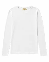 Remera manga larga de corte básico y ajuste cómodo, confeccionada en algodón, con cuello redondo y diseño minimalista.