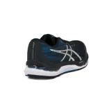 Championes de running Asics Gel-Hypersonic 3 para hombre, en color negro con detalles en azul y blanco, con el logo clásico de la marca en el lateral.