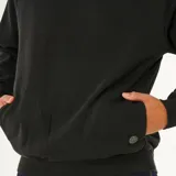 Canguro Rip Curl modelo Premium Surf, color negro, con capucha, mangas largas con puños elásticos y bolsillo frontal tipo canguro.