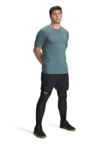 Remera deportiva Under Armour Vanish Elite Seamless de manga corta y cuello redondo, color verde, con diseño sin costuras y logo iridiscente en el pecho.