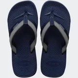 Ojotas Havaianas Track Plus color azul con tiras grises.