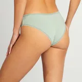 Pack de dos culottes de algodón color verde con borde de encaje.