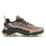 Championes de trekking Merrell modelo Speed Strike 2, color marrón con detalles en negro. Presentan una parte superior de malla y material sintético, entresuela de espuma EVA para mayor estabilidad y suela de goma con tracción duradera.