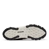 Bota de senderismo Columbia Peakfreak II Mid Outdry, color verde oliva con detalles en negro y naranja. Presenta tecnología impermeable OutDry, sistema de ajuste Navic Fit y entresuela TechLite+ para mayor amortiguación. Suela Adapt Trax con tracción superior y diseño de altura media para soporte en el tobillo.