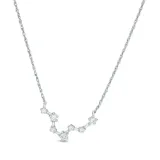 Collar de plata 925 con dije de la constelación de Piscis adornado con circonias.