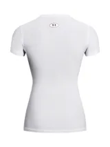 Remera técnica de compresión Under Armour, color blanco, de manga corta y ajuste ceñido al cuerpo. Confeccionada en tejido HeatGear original, diseñado para absorber el sudor y secarse rápidamente, ofreciendo libertad de movimiento y soporte muscular.