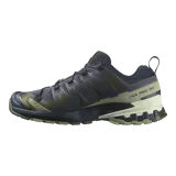 Championes de trekking y trail running Salomon XA Pro 3D V9, color verde militar y negro, con diseño resistente, suela All Terrain Contagrip y tecnología 3D Advanced Chassis.