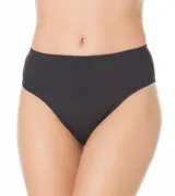 Bombacha tiro alto color negro, con doble tela en la parte delantera.