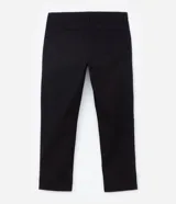 Pantalón de sastrería corte slim cropped, color negro, con cierre de botón y cremallera, trabillas para cinturón y bolsillos laterales y traseros.