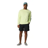 Short de secado rápido con protección solar UPF 50, diseñado para actividades acuáticas y pesca. Cuenta con cintura elástica ajustable con cordón, trabillas para cinturón, bolsillos laterales de malla y un bolsillo trasero con cierre.