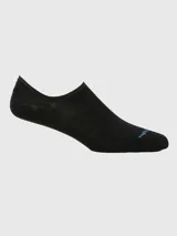 Calcetín invisible de corte bajo, color negro, con tejido elástico y logo de la marca bordado en la puntera.
