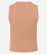 Blusa cropped musculosa Blue Steel de viscosa, con cuello redondo y diseño acanalado.