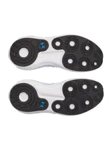 Championes Under Armour modelo Phantom 4, con diseño híbrido que combina rendimiento técnico y estética urbana. Presentan una estructura de punto suave, cuello tipo calcetín, contrafuerte de TPU en el talón y amortiguación UA HOVR™+ en la entresuela con detalle en color azul.