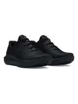 Championes de running Under Armour modelo Charged Surge 4, color negro con diseño de malla transpirable y suela con amortiguación Charged Cushioning.